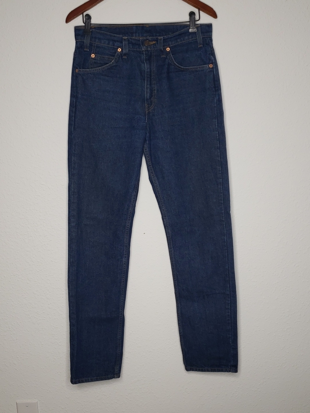 Vintage Levis 505 Orange Tab Straight Leg Jeans Size 33x30 Dark Wash Blue 90s